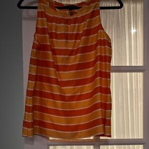 Tommy Hilfiger Orange and Yellow Striped Blouse